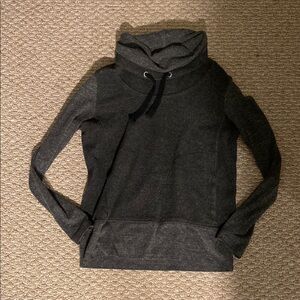 Alo Yoga Gray Cowl Neck Pullover Hoodie Athleisure Cozy Sweatshirt XS